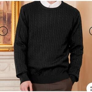 Kallspin Black Cashmere Blend Ribbed Sweater L 90s Minimal